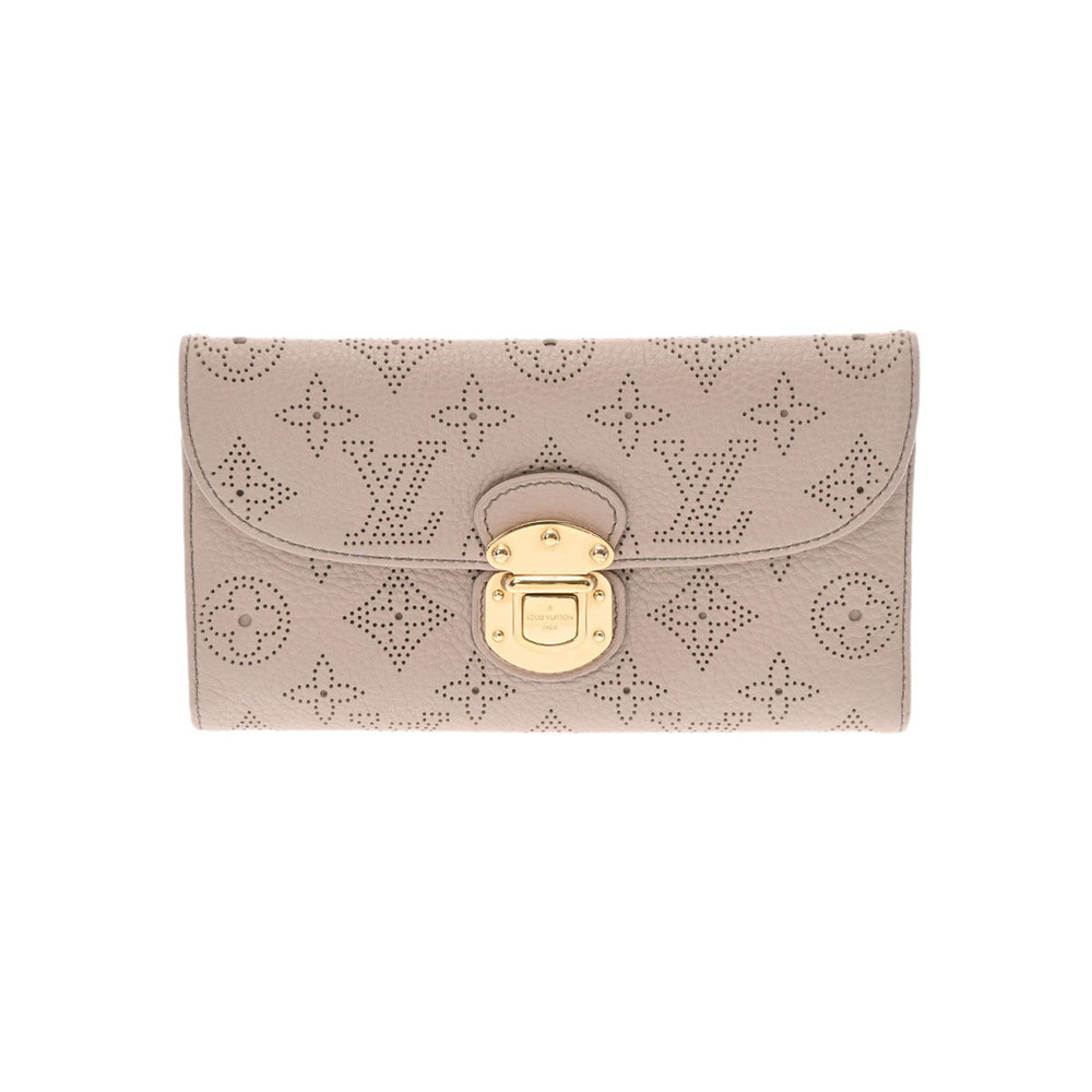 Louis Vuitton Monogram Mahina Portefeuille Wallet Amelia Beige
